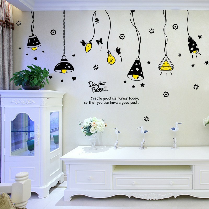 decal dán tường dây đèn