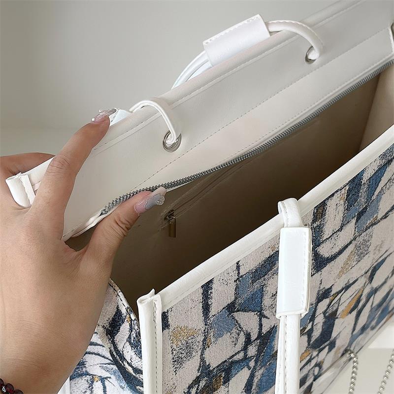 IELGY Túi Đeo Vai Cỡ Lớn In Họa Tiết Tranh Sơn Dầu Thời Trang Chất Lượng Cao Cho Nữ