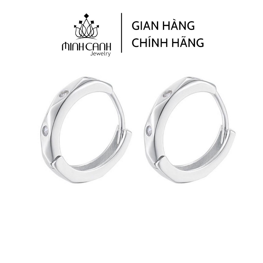 Khuyên Tai Bạc Tròn Khoá Bấm Bản Dày - Minh Canh Jewelry