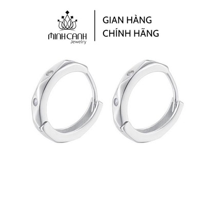 Khuyên Tai Bạc Tròn Khoá Bấm Bản Dày - Minh Canh Jewelry