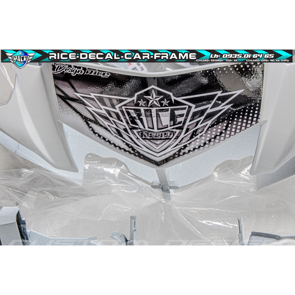 Tem Dán Hộp Đầu Sirius Rice decal LoGo Lớn màu Trắng