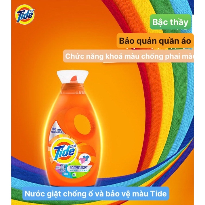 CHỐNG PHAI MÀU ÁO .Nước giặt Tide 2in1 sạch , bền màu hương hoa 700ml