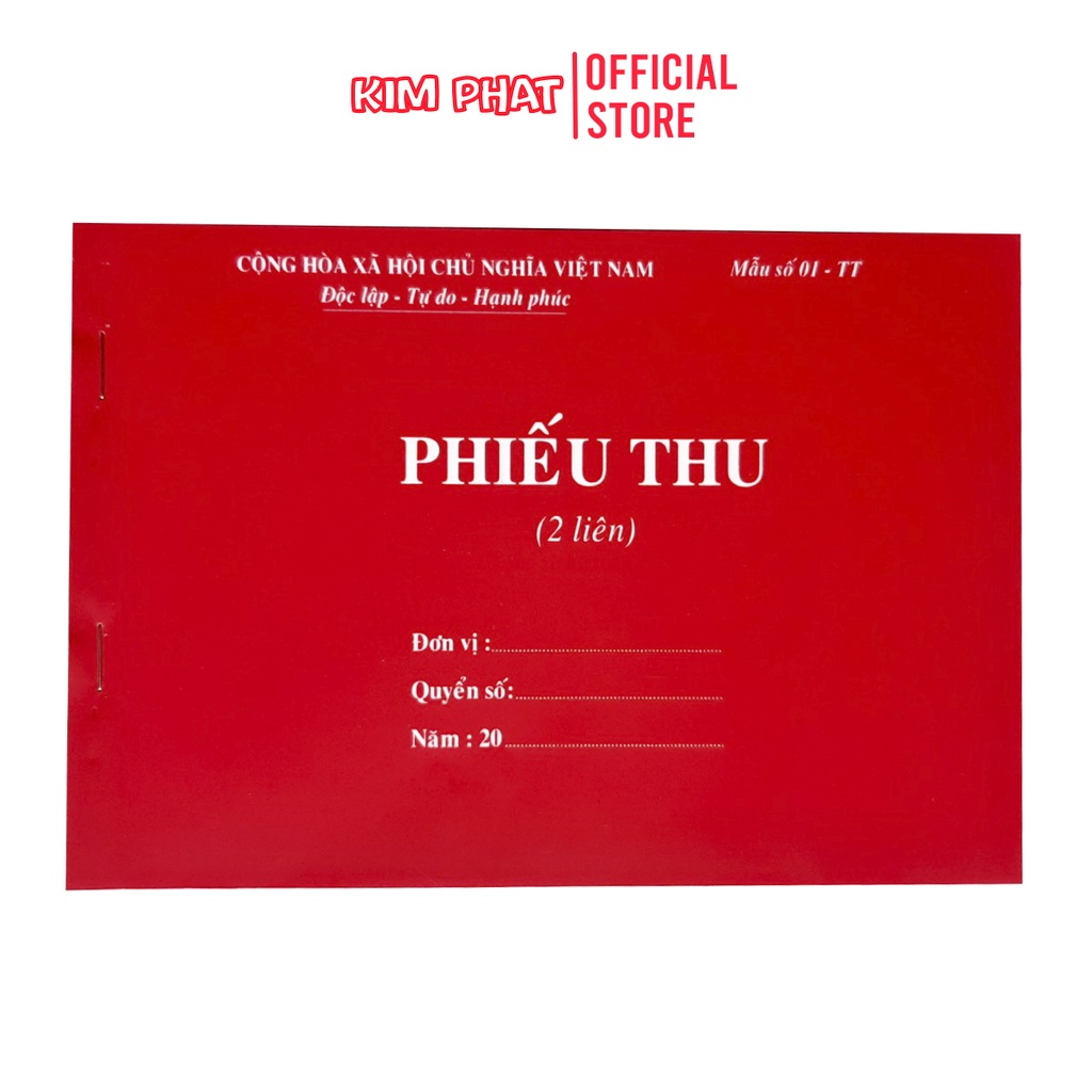 Phiếu xuất kho, Phiếu thu, Hóa đơn bán lẻ (2 Liên/A5/100 tờ) hàng đẹp