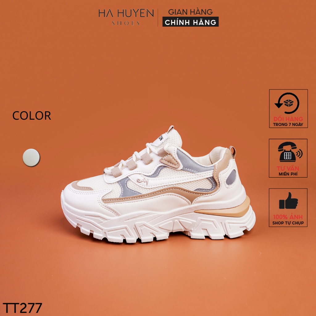 Giày thể thao nữ Hà Huyền Shoes sneaker phối màu phản quang cá tính - TT277