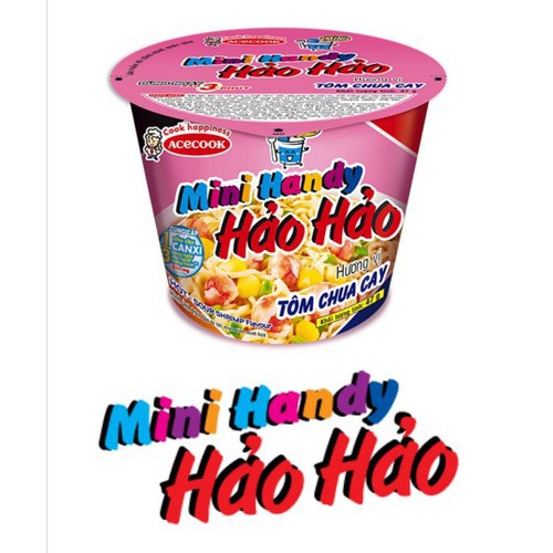 [Thùng 12 ly] Mì Ăn Liền Mini Handy Hảo Hảo vị Tôm Chua Cay 47g