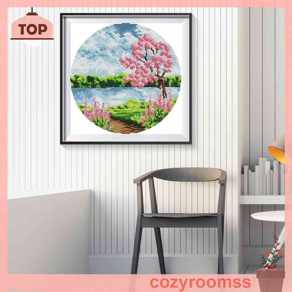 Tranh Thêu Chữ Thập 14CT DIY Hình Thung Lũng Sông