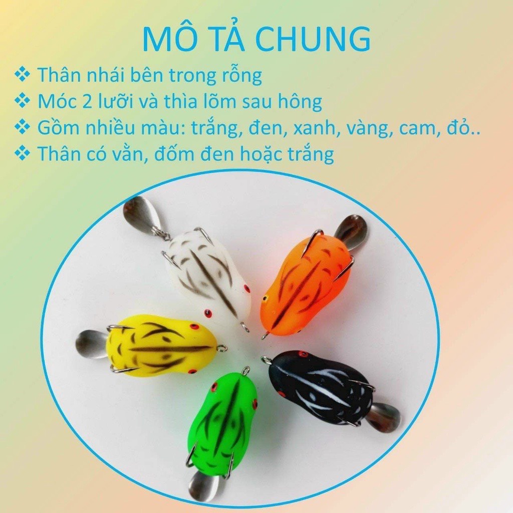 Siêu nhậy - Mồi câu lure nhái hơi có thìa super frog - M01