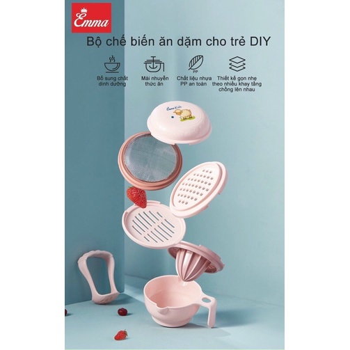 Bộ chế biến ăn dặm Emma Kids Hàn Quốc 7 chi tiết