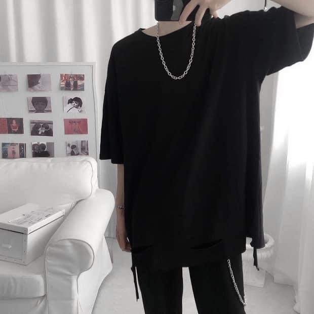 [HANG MOI ]Áo thun nam nữ - áo cộc tay rách unisex form rộng-chất siêu đẹp | BigBuy360 - bigbuy360.vn