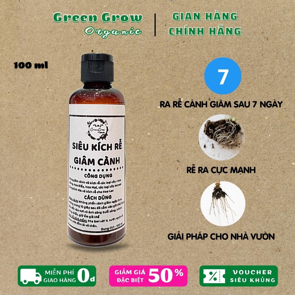 Kích rễ cực mạnh Green Grow Organic dùng giâm cành Hoa Hồng, Hoa Mai, Hoa Giấy, Hoa Lan giúp ra rễ sau 7 ngày MS112