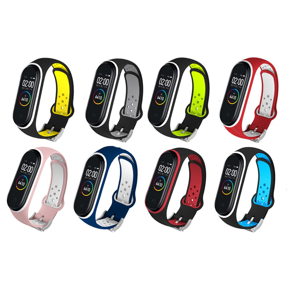 Dây đeo thay thế chất liệu silicon màu trơn cho Xiaomi Mi Band 6 5 4 3