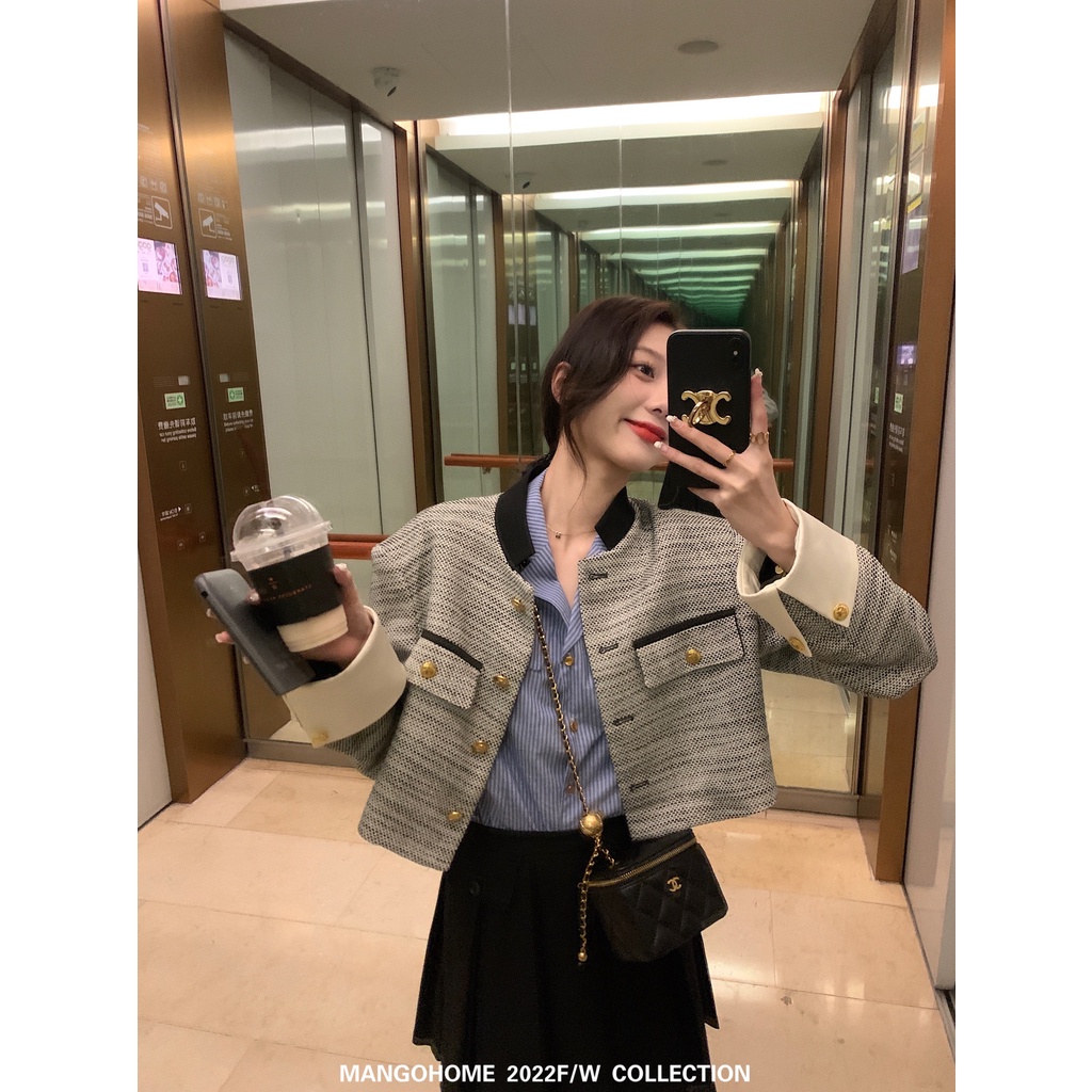 Áo Sơ Mi Kẻ Sọc Tay Ngắn Phồng Phong Cách Pháp Thời Trang Mùa Xuân Dành Cho Nữ 2022