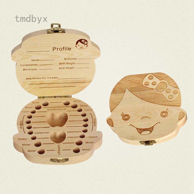 Tmdbyx Hộp Gỗ Đựng Răng Sữa Cho Bé