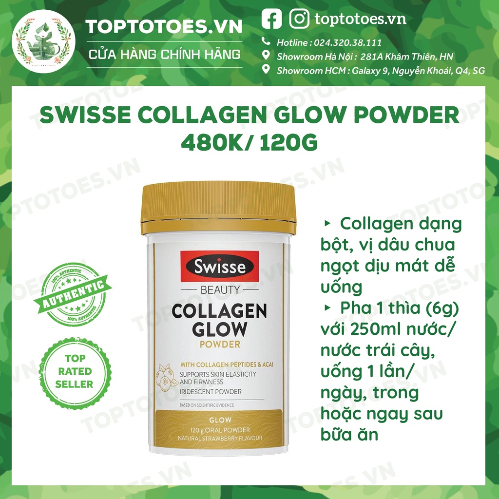 Swisse Collagen Glow làm da hồng hào, căng bóng, trẻ hoá da