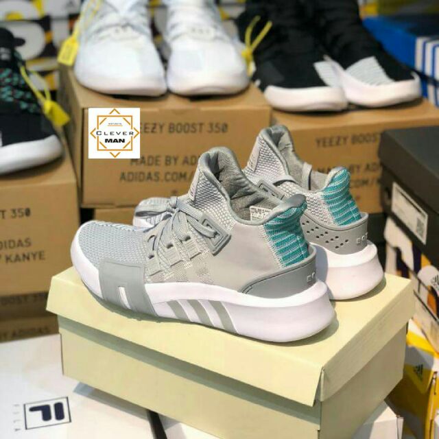 (TẶNG MÓC KHÓA) Giày thể thao EQT 2018 Xám Xanh