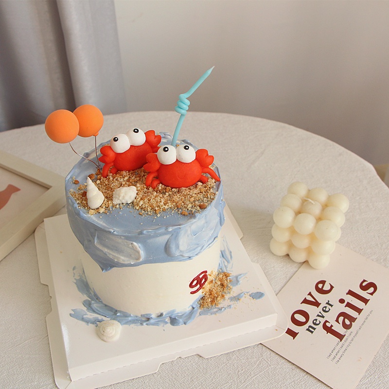 Cua Nhỏ Xinh Trang Trí Bánh Kem Sinh Nhật Cho Bé