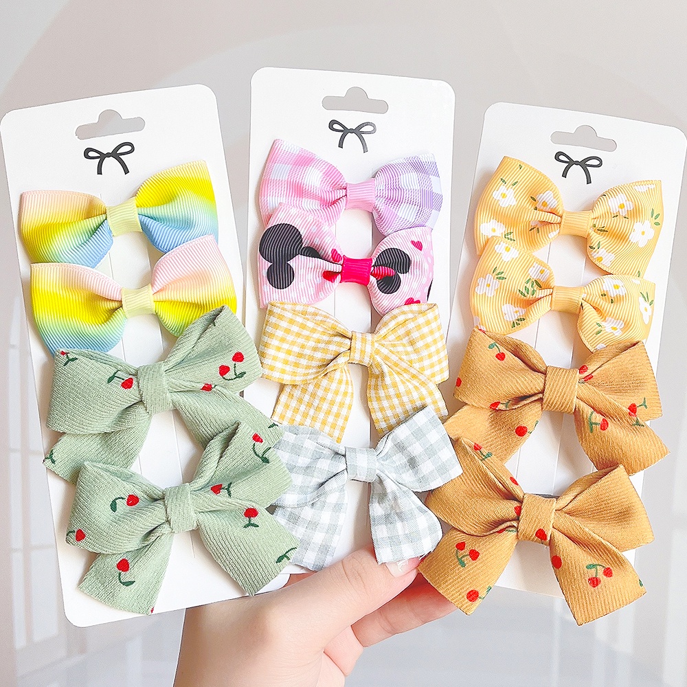 Set 4 kẹp tóc nơ KIDSBOWS bằng kim loại xinh xắn cho bé gái