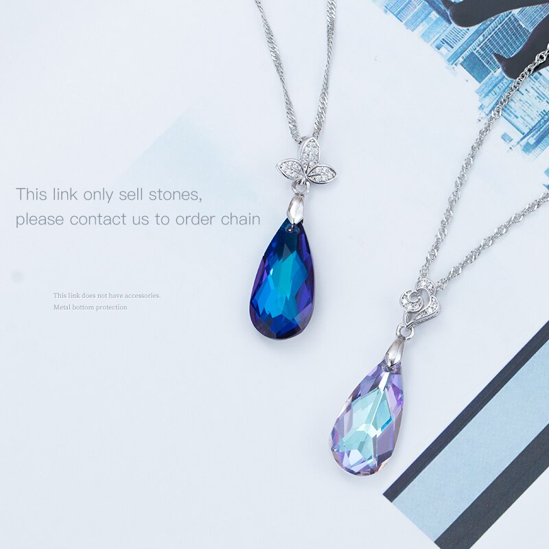 Vòng cổ Mặt Đá Pha Lê Hình Giọt Nước Lấp Lánh DIY