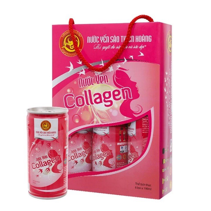 Nước yến sào Thiên Hoàng Collagen cao cấp 190ml x 6 lon