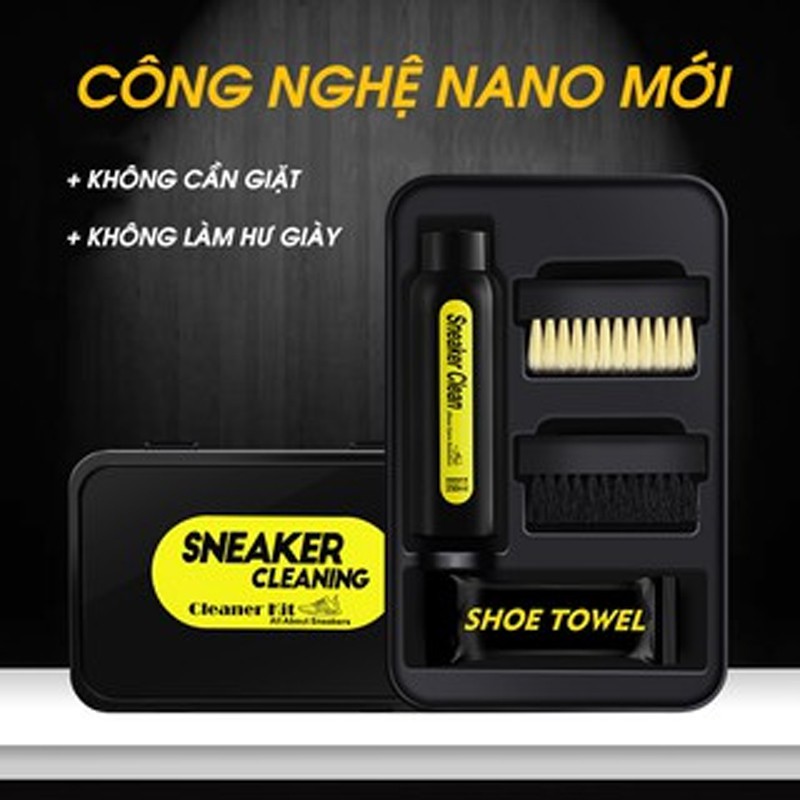 Combo Bộ kit vệ sinh giày Sneaker Cleaning 150ml, xịt chống nước Waterproof 300ml