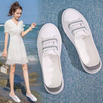 Giày Thể Thao Màu Trắng Thiết Kế Mới Năng Động Thời Trang Mùa Hè Theo Phong Cách Hàn Quốc