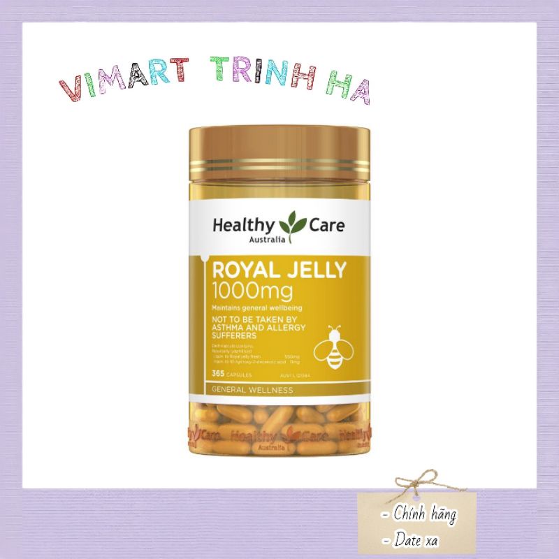 Sữa Ong Chúa Healthy Care Royal 365 viên Úc mẫu mới chuẩn auth, chống lão hóa, đẹp da