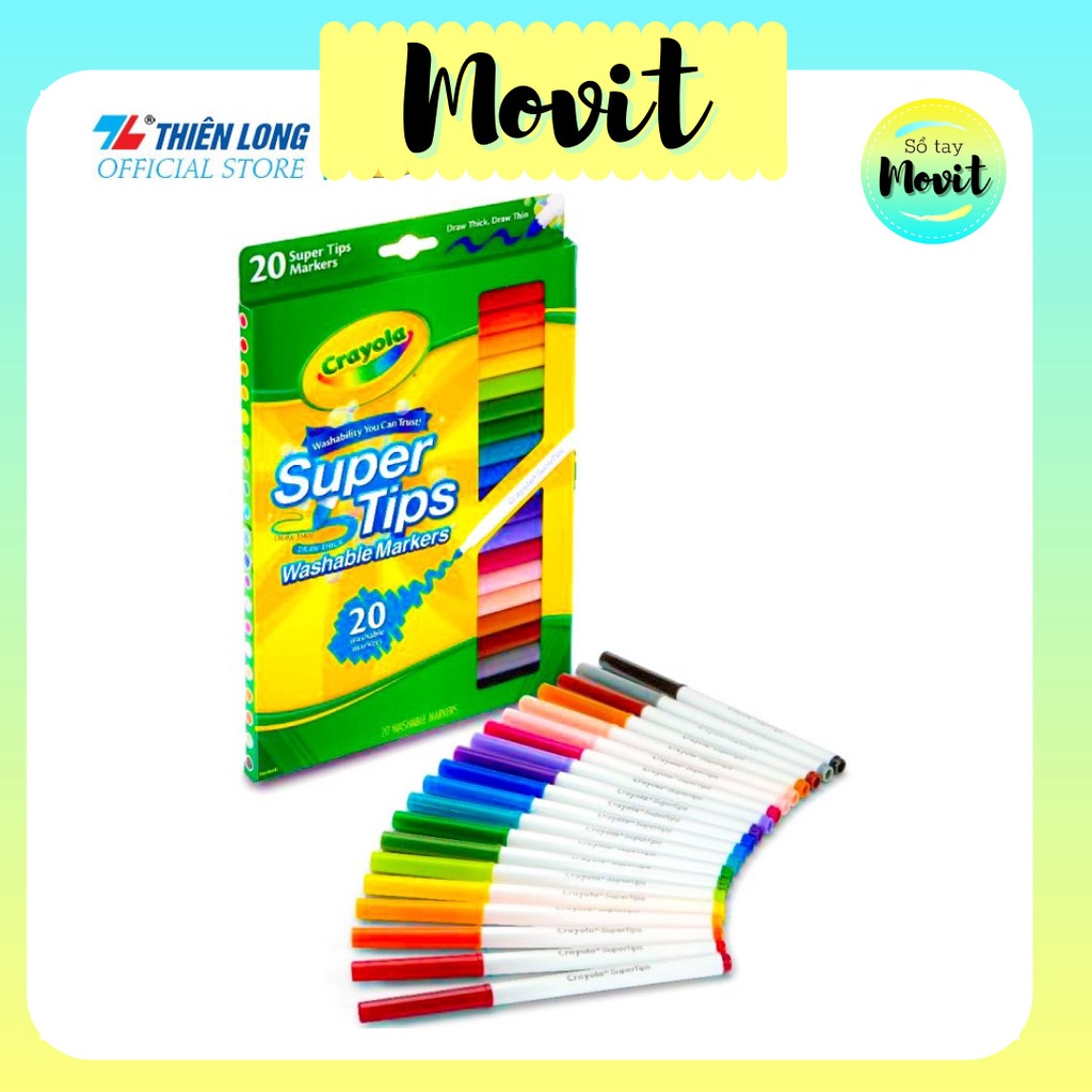 Bộ 20 bút lông màu Supertips Crayola