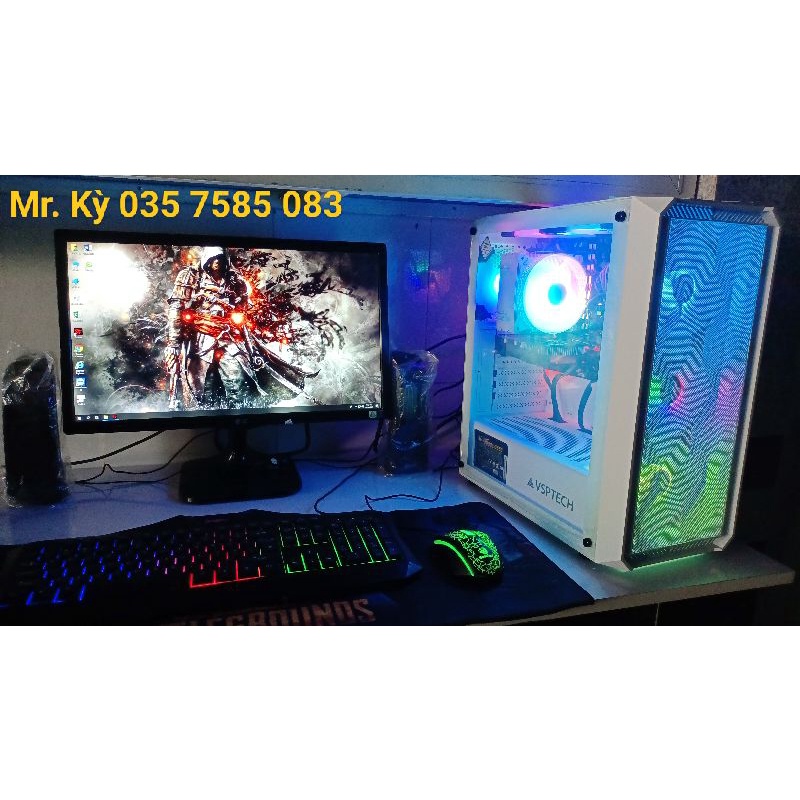 Bộ PC Gaming Led trắng...Core i3 6100/Ram 8G/SSD 120G, HDD 500G/ VGA GTX 750 2G DR5/Màn hình 22in FH