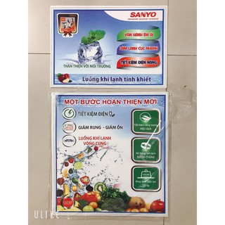 Miếng Dán/Tem Dán Tủ Lạnh SANYO (mẫu 3)