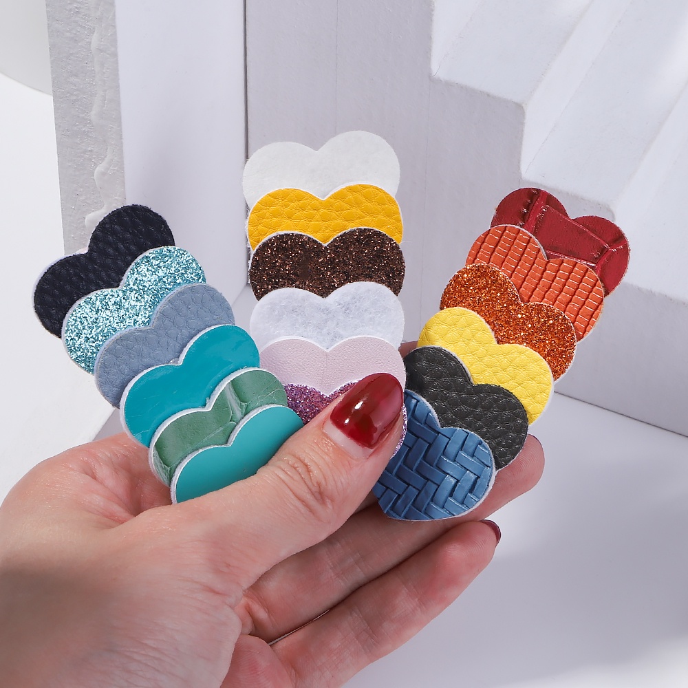 RainBow Bows 1 Kẹp Tóc Hình Trái Tim Lấp Lánh Dễ Thương 2.8 &quot;