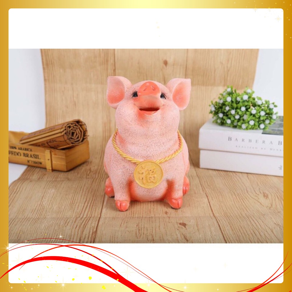 ỐNG HEO BỎ TIỀN CAO CẤP ĐEO DÂY CHỮ PHÚC - TTSTORE