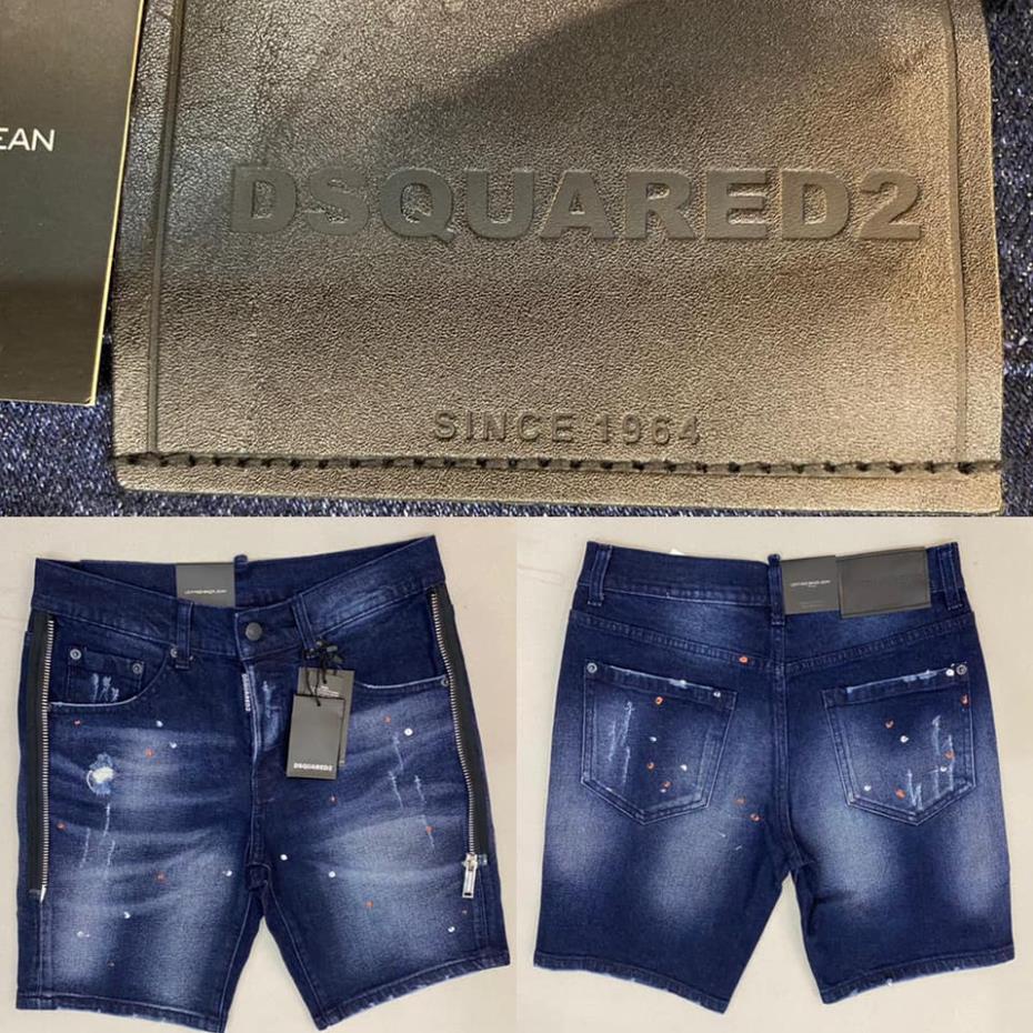 Quần bò ngố nam DSQ - Jeans lửng nam xước màu xanh, khóa hông, đủ size từ 50- 80kg 💯