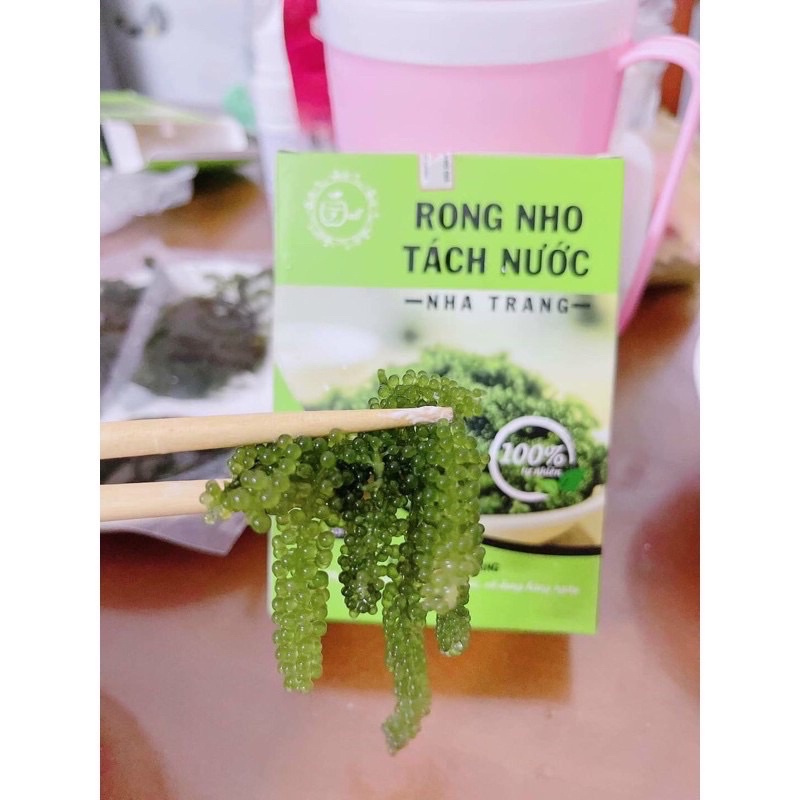 1 HỘP 5 GÓI RONG NHO TÁCH NƯỚC NHA TRANG 200gram( nở ra được nhiều)