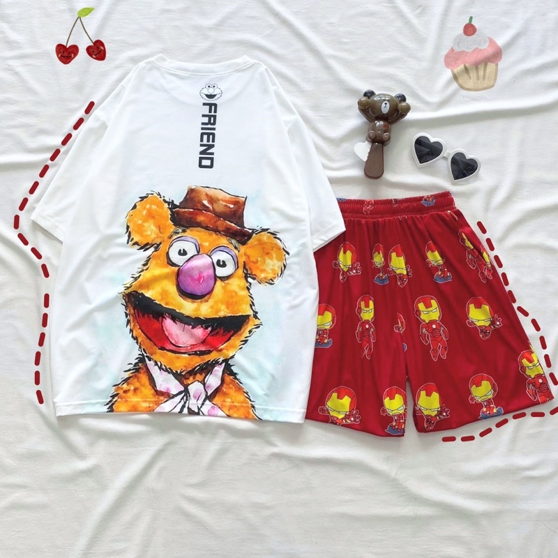 Set đồ bộ hoạt hình xinh xắn mặc ở nhà nhiều mẫu