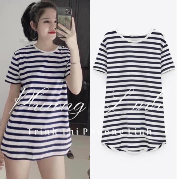 BÁN SỈ COMBO 2 ÁO PHÔNG CỘC TAY TRẮNG KẺ CHO NỮ