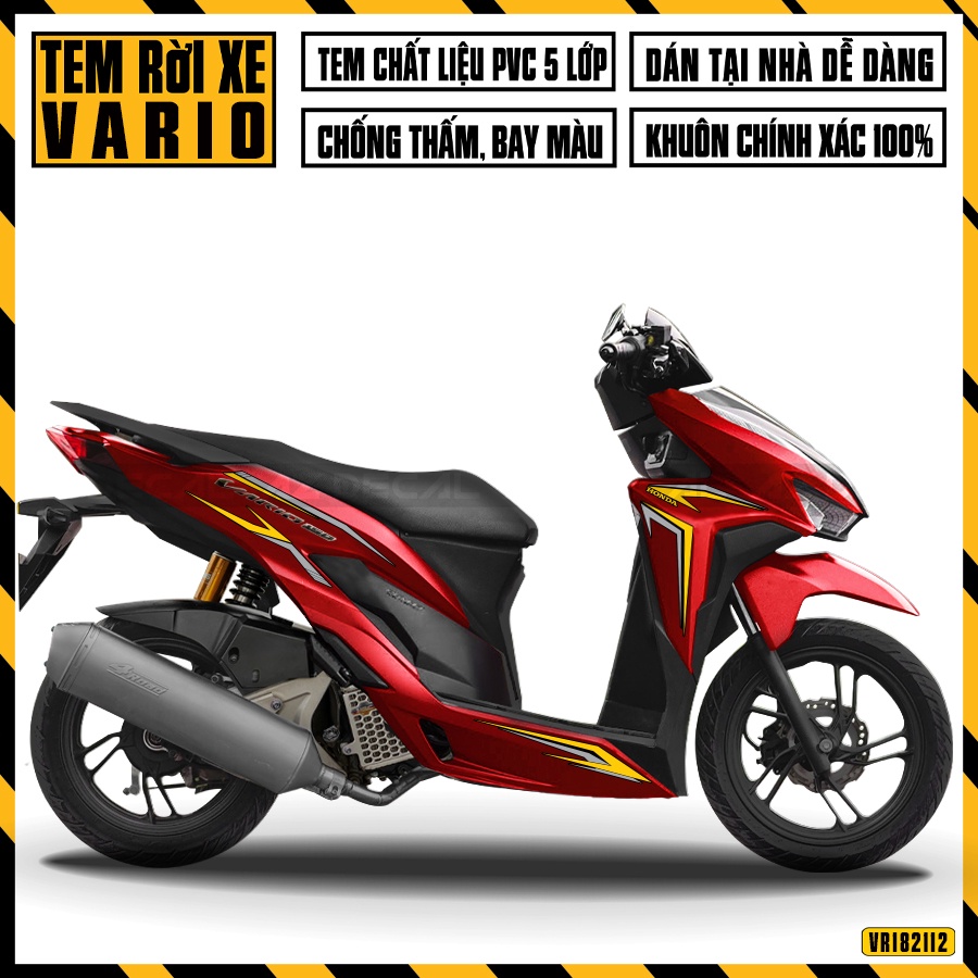 Tem Rời Dán Xe Vario/Click 125 150 Độc Đáo | VR182112TC | Decal Chế Dán Xe Máy Chống Nước, Bền Màu