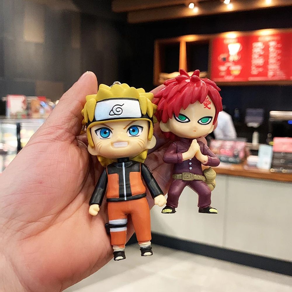 Móc khóa bằng pvc hình búp bê uchiha itachi sasuke ninja trong naruto aaron1