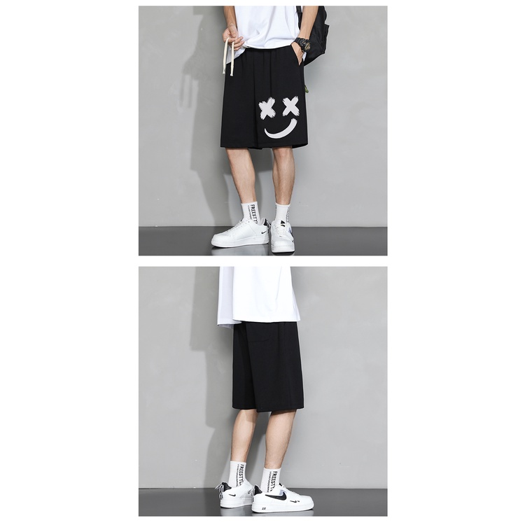 Quần short thun nam nữ in hình mặt cười , Quần Đùi Unisex nam nữ phong cách cá tính