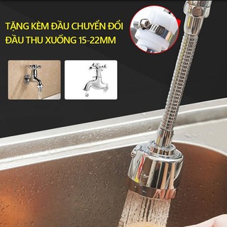 Đầu vòi hoa sen thay thế cho bồn rửa chén thiết kế xoay 360 độ bằng inox