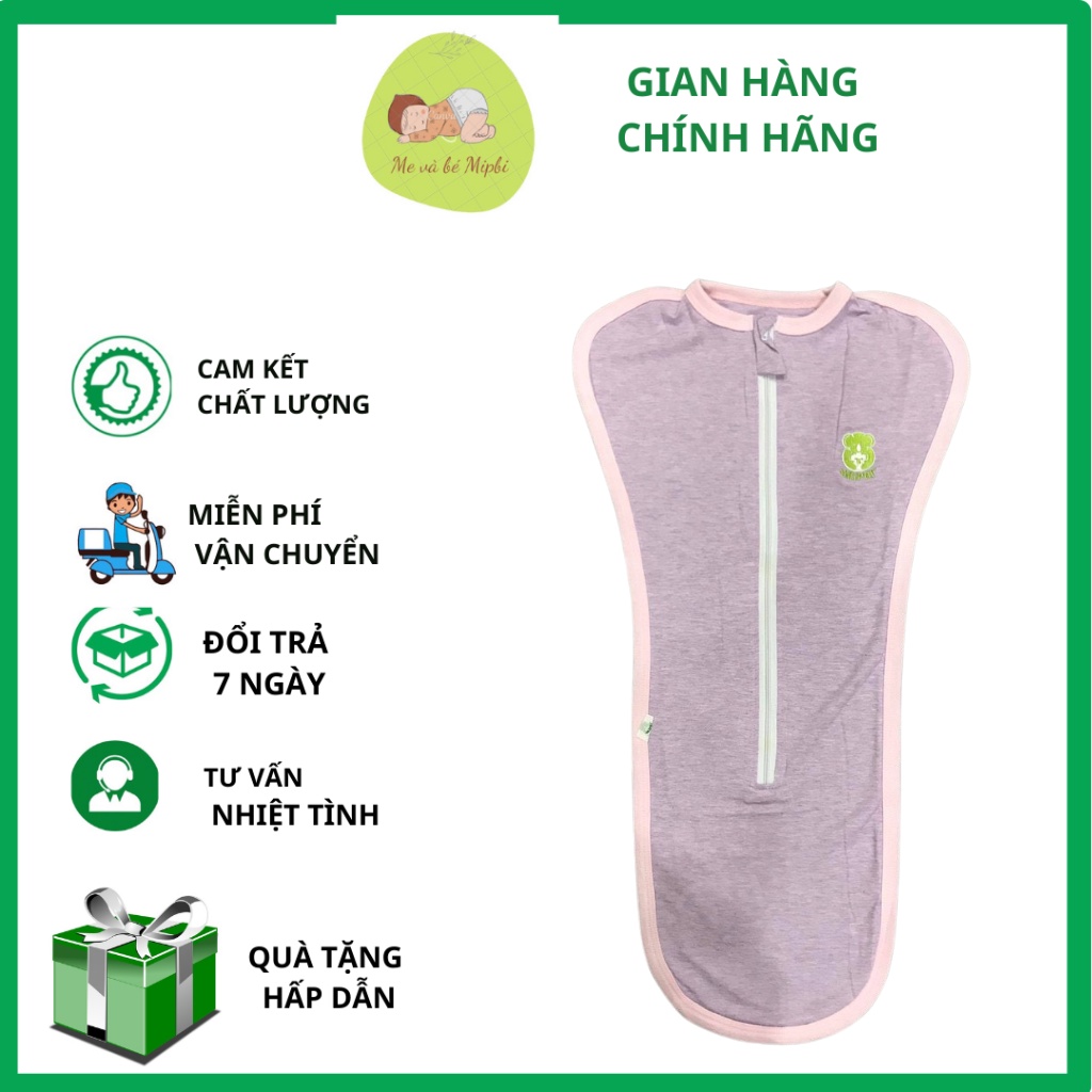 Túi ngủ mipbi ️️CAM KẾT CHÍNH HÃNG cao cấp chất liệu cotton đem đến sự thoải mái cho bé, Ủ kén cho bé
