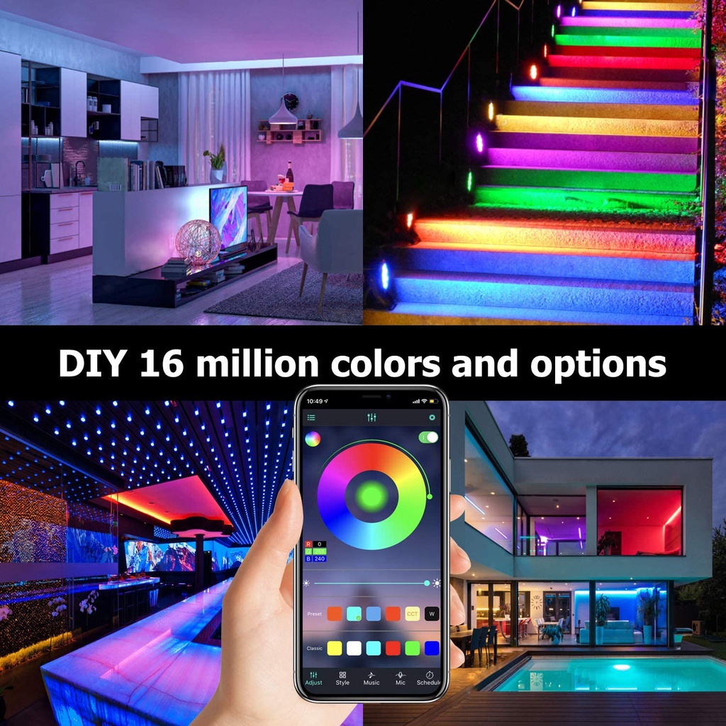 Dây Đèn LED 5V USB 5050 RGB 5M Trang Trí Nhà Cửa
