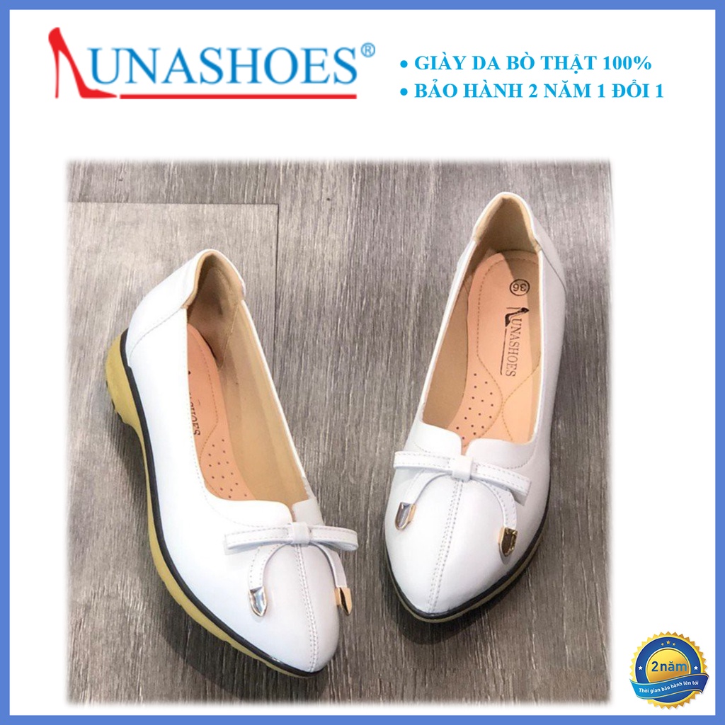 Giày lười nữ slip on da bò Lunashoes (707) màu đen nâu trắng kem fullsize bảo hành 24 tháng 1 đổi 1 giầy trung niên