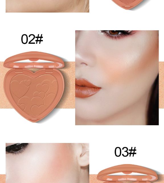 PHẤN MÁ HỒNG TONE CAM TRÁI TIM KISS BÈAUTY SWEET HEART | BigBuy360 - bigbuy360.vn