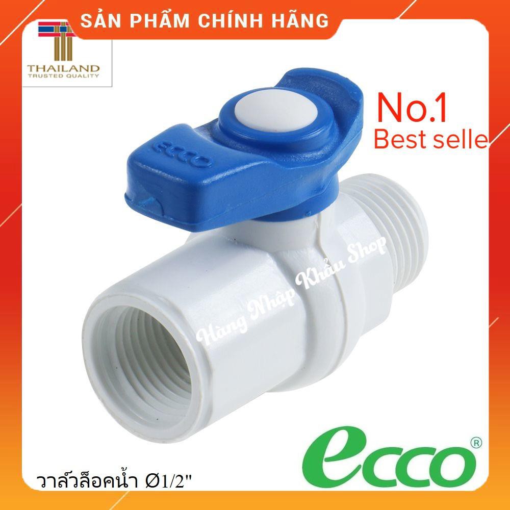 Van khóa nước 2 đầu ren Ecco nhập khẩu từ Thái Lan