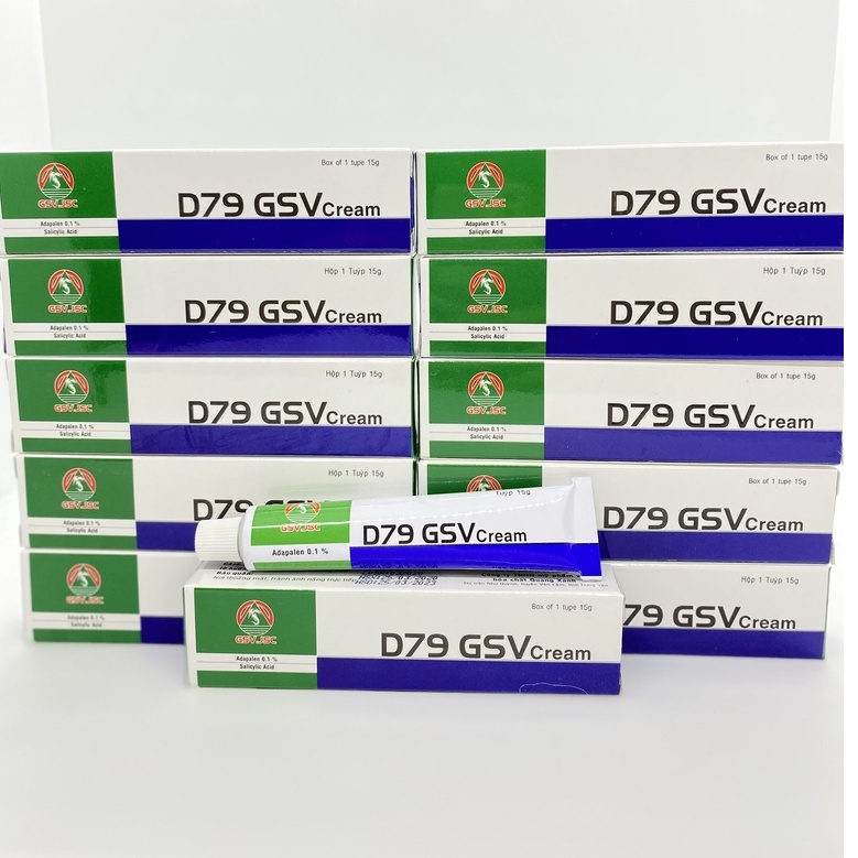 D79 GSV Cream 15g/ GSV Pro 20g, Kem Giảm Mụn Trứng Cá, Lưng, Dày Sừng Nang Lông