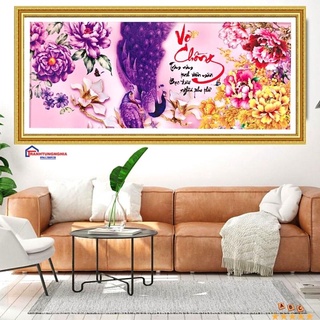 Tranh đính đá vợ chồng công 1m10 x 50cm