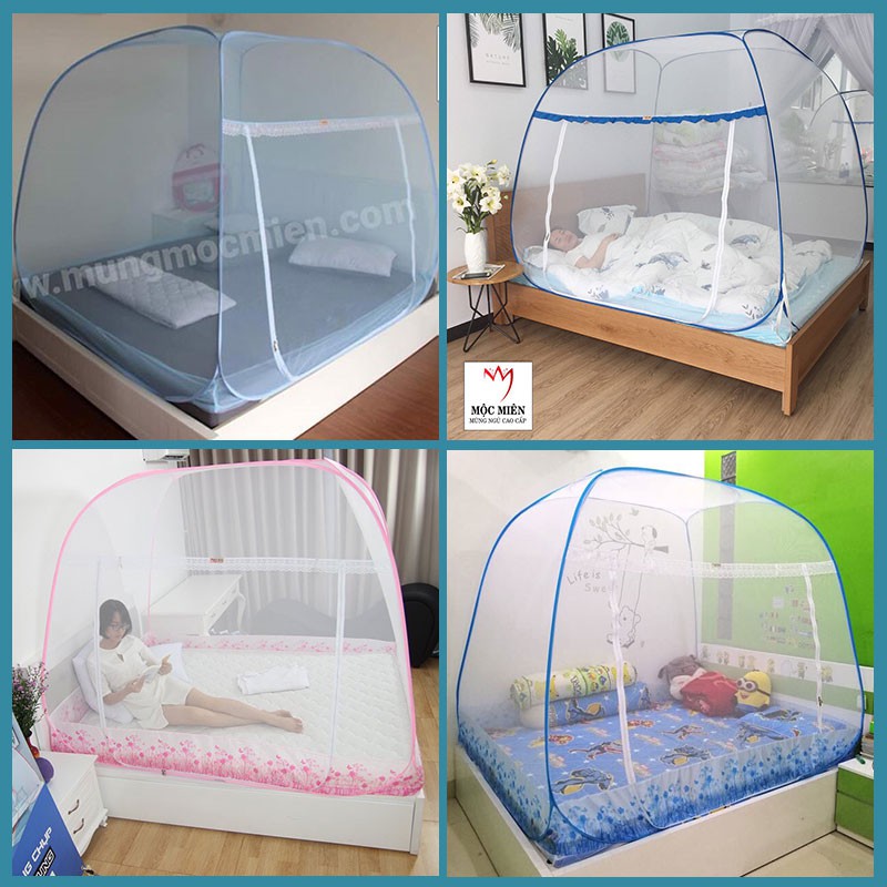 Màn chụp Mộc Miên - 1 cửa (1m2, 1m4, 1m6, 1m8, 2m2) | Mùng chụp đỉnh rộng Mộc Miên