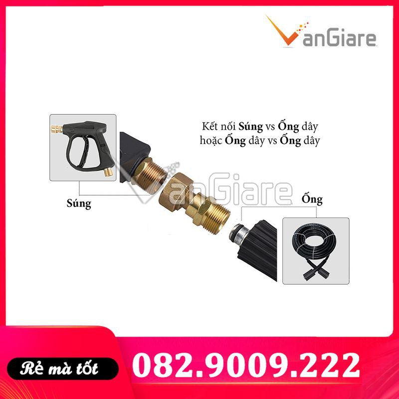 Khớp chống xoắn dây súng xịt rửa xe, ống nước, xoay 360 độ, ren 22 - 17 - 14 - 13