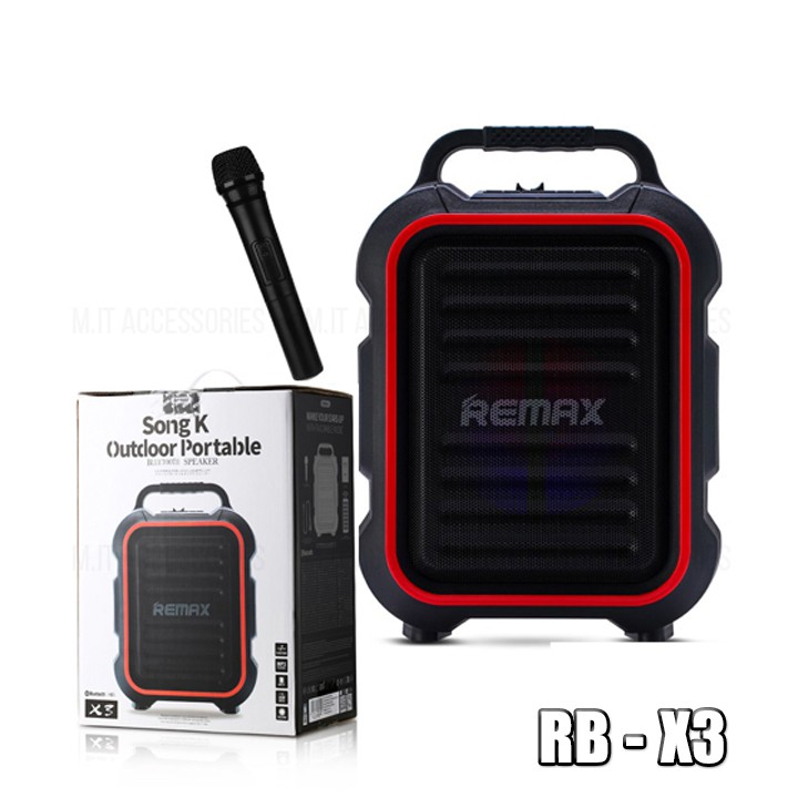 Loa kéo Karaoke Bluetooth cao cấp Remax RB-X3 công suất 15W + Tặng 1 micro không dây