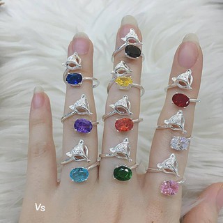 (Siêu rẻ) Nhẫn hồ ly đính đá to
